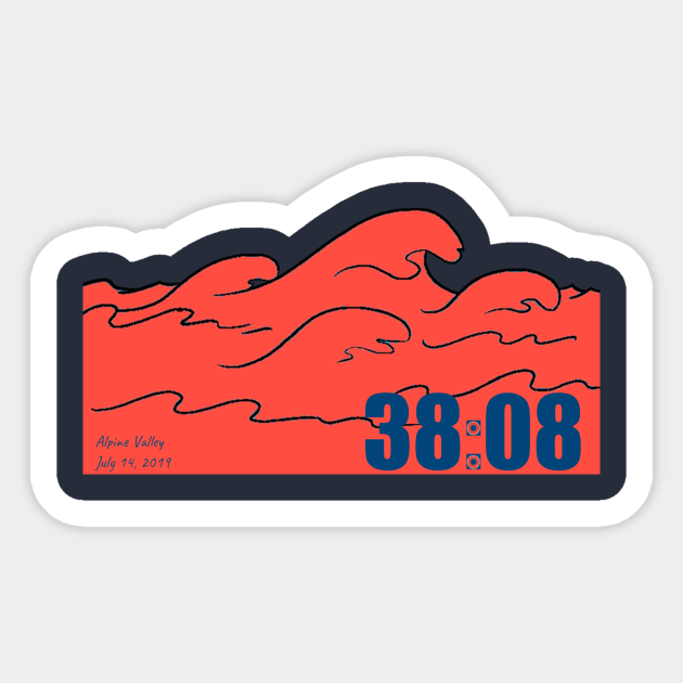 Alpine Ruby Waves Sticker by PhantasyPhactory